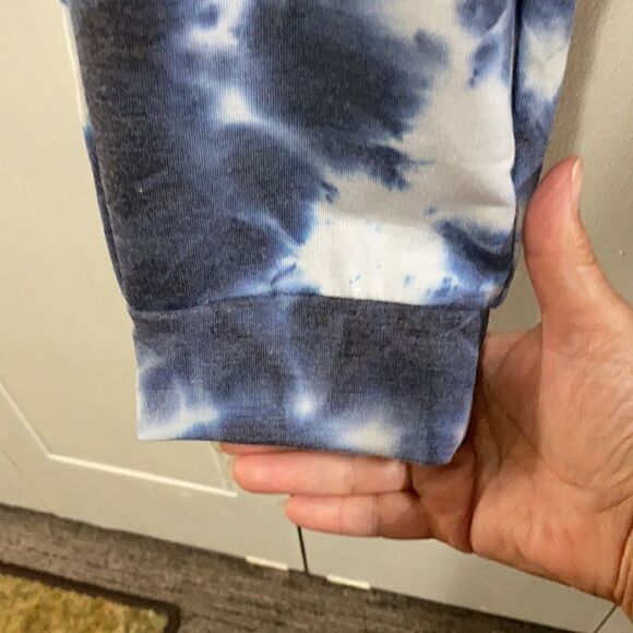 NWOT Rae Dunn Tie Dye Sweatpants navy/white L - Picture 5 of 9